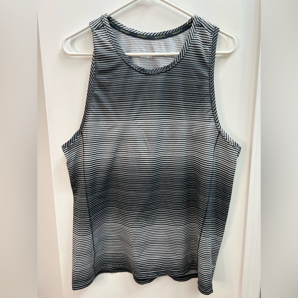 BROOKS Striped Black and White Women's Activewear Tank Top Size Large